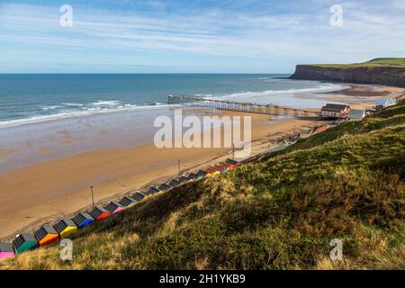 Il Green Hillside Verges di Saltburn, North Yorkshire, Inghilterra Foto Stock