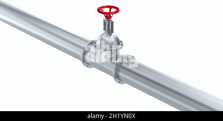 pipeline su sfondo bianco. Illustrazione 3D isolata Foto Stock