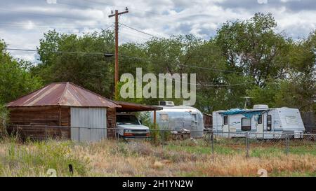 SELIGMAN, ARIZONA, Stati Uniti d'America - LUGLIO 31 : Case di rimorchio in Seligman Arizona Stati Uniti d'America il 31 luglio 2011 Foto Stock