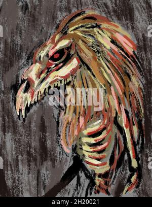 wendigo illustrazione del carattere disegnata a mano Foto Stock