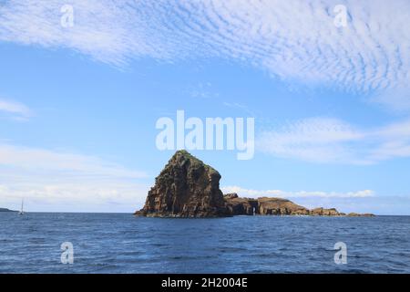Le isole di Empe e Deitado, Pico, Azzorre Foto Stock