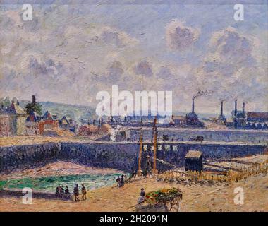 Francia, Parigi, Museo d'Orsay, Dieppe, bassin Duquesne. Marée basse, soleil, matin, Camille Pissarro Foto Stock