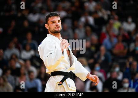 Uomini -73 kg, Alexandru RAICU di Moldavia festeggia durante il Grand Slam di Parigi 2021, evento Jendo il 16 ottobre 2021 presso l'AccorHotels Arena di Parigi, Francia - Foto Victor Joly / DPPI Foto Stock