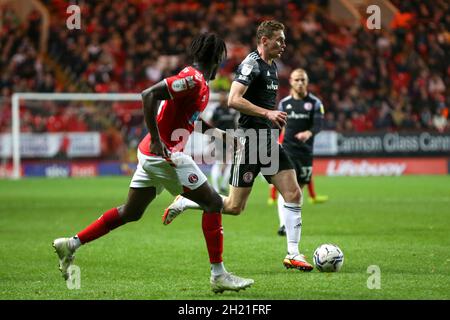 LONDRA. REGNO UNITO. 19 OTTOBRE Ethan Hamilton di Accrington Stanley durante la partita della Sky Bet League 1 tra Charlton Athletic e Accrington Stanley alla Valle di Londra martedì 19 ottobre 2021. (Credit: Tom West | MI News) Credit: MI News & Sport /Alamy Live News Foto Stock