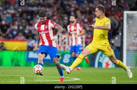 Madrid, Spagna. 20 Ott 2021. Spagna, Madrid, 19 2021 ottobre, Match Champions League Atl. Madrid - Liverpool a Wanda Metropolitano. (Foto di Rapa2122/Pacific Press) Credit: Pacific Press Media Production Corp./Alamy Live News Foto Stock