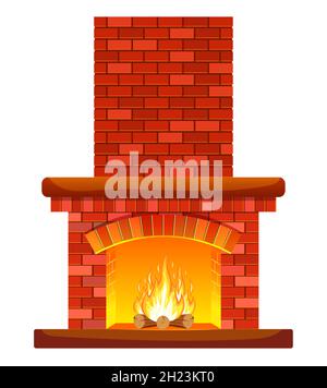 Falò invernale interno. Illustrazione Vettoriale