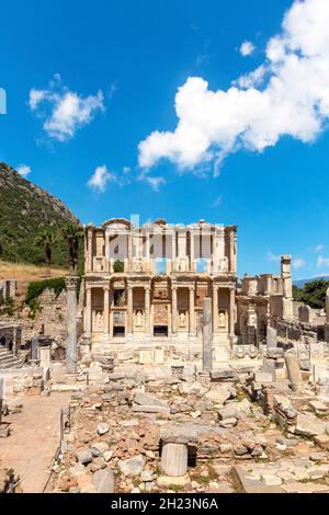 Biblioteca Celsius in Efeso antica ciità. Foto Stock