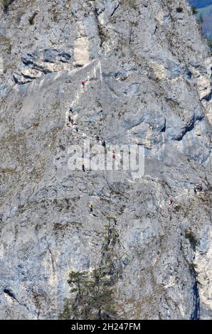 Drachenwand in Sankt Lorenz bei Mondsee, Oberösterreich, Salisburgo, Österreich, Europa - Drachenwand in Sankt Lorenz vicino Mondsee, Austria superiore, Salzb Foto Stock