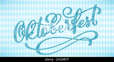 Oktoberfest celebrazione dello sfondo. Felice Oktoberfest in tedesco caratteri tipografici. Festa della Birra di decorazione icona badge. Illustrazione Vettoriale