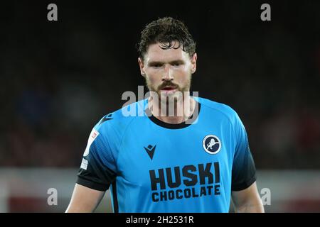 Sheffield, Inghilterra, 19 ottobre 2021. George Evans di Millwall durante la partita del campionato Sky Bet a Bramall Lane, Sheffield. Il credito dovrebbe essere: Isaac Parkin / Sportimage Foto Stock