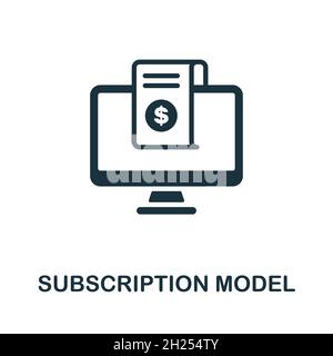 Icona del modello di abbonamento. Firma monocromatica dalla raccolta di marketing dei contenuti. Illustrazione dell'icona del modello di abbonamento creativo per il disegno di fotoricettore, l'infographics Illustrazione Vettoriale