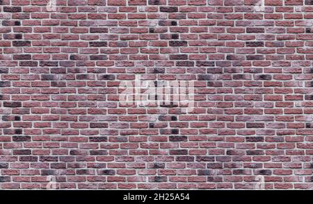 Texture senza giunture di vecchio muro di mattoni rosso scuro. Muratura vecchia. Quattro frammenti in uno. Foto Stock
