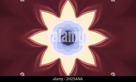 Illustrazione 3D astratta di un fiore geometrico 4K UHD Foto Stock