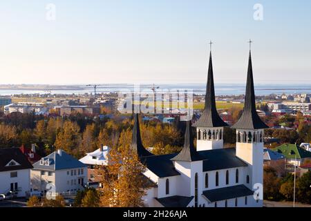 Vista su Reykjavík, Islanda Foto Stock