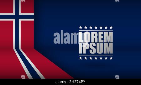 EPS10 Vector Patriotic background con i colori della bandiera norvegese. Un elemento di impatto per l'uso che si desidera fare di esso. Illustrazione Vettoriale