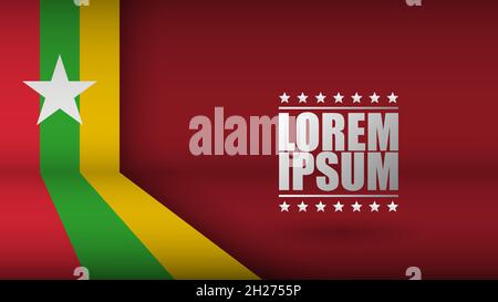 EPS10 vettore Patriotic sfondo con Myanmar bandiera colori. Un elemento di impatto per l'uso che si desidera fare di esso. Illustrazione Vettoriale