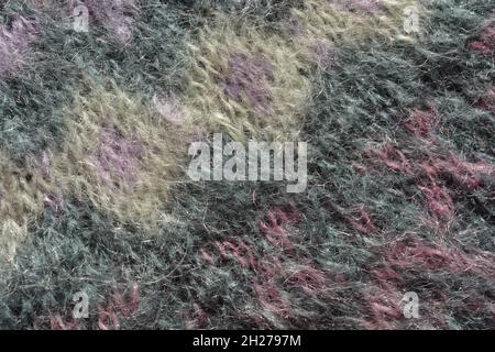 Maglia in lana Angora e mohair mix, primo piano con texture e fibre Foto Stock