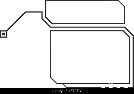 Etichetta della barra delle didascalie. Scatola informativa in stile futuristico HUD. Illustrazione Vettoriale