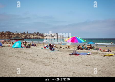 Giornata estiva sulla costa a la Jolla Shores Beach. La Jolla, CA, Stati Uniti. Foto Stock