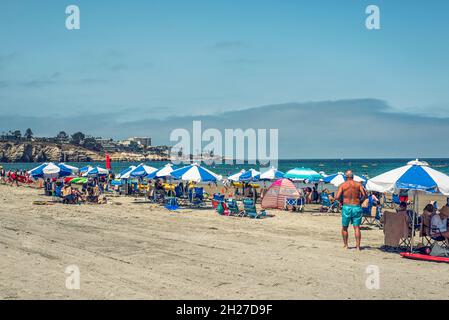 Giornata estiva sulla costa a la Jolla Shores Beach. La Jolla, CA, Stati Uniti. Foto Stock