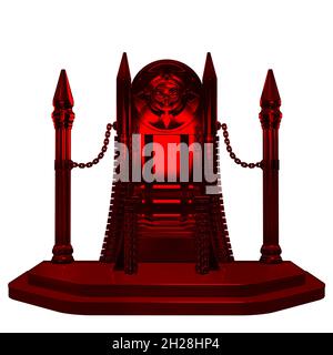 Red Glass Fantasy Throne, illustrazione 3D, rendering 3D Foto Stock