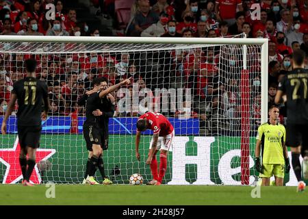 Lisbona, Portogallo. 20 ottobre 2021. Durante la partita di football del gruppo UEFA Champions League e tra SL Benfica e FC Bayern Muenchen allo stadio Luz di Lisbona, Portogallo, il 20 ottobre 2021. (Credit Image: © Pedro Fiuza/ZUMA Press Wire) Foto Stock