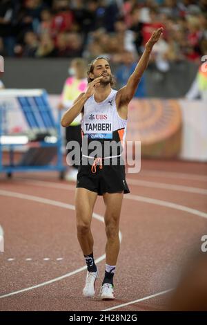 Zurigo, Svizzera. 9 settembre 2021. Gianmarco tamberi gareggia nel salto in alto, durante la finale della Wanda Diamond League allo stadio Letzigrund. (Foto di Gary Mitchell/SOPA Images/Sipa USA) Credit: Sipa USA/Alamy Live News Foto Stock