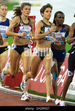 Zurigo, Svizzera. 9 settembre 2021. Marta Perez gareggia nei 1500 m, durante la finale della Wanda Diamond League allo stadio Letzigrund. (Foto di Gary Mitchell/SOPA Images/Sipa USA) Credit: Sipa USA/Alamy Live News Foto Stock