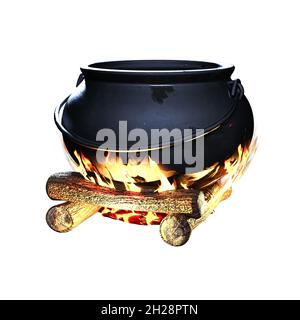 Fantasy Witch Cauldron, illustrazione 3D, rendering 3D Foto Stock