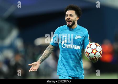 Avanti Claudinho del FC Zenith durante la fase UEFA Champions League Group - partita di gruppo H FC Zenit contro FC Juventus alla Gazprom Arena di San Pietroburgo. SAN PIETROBURGO, - OTTOBRE 20: (Foto di Anatoliy Medved) Foto Stock