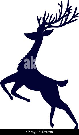 reindeer silhoutte design Illustrazione Vettoriale