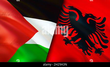 Bandiere della Palestina e dell'Albania. Progettazione di bandiere ondulate  3D. Palestina Albania bandiera, foto, carta da parati. Immagine Palestina  vs Albania,rendering 3D. Palestina Alb Foto stock - Alamy