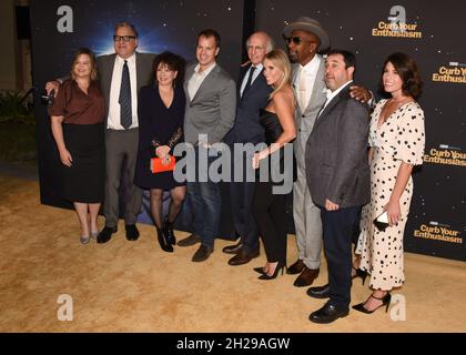 HBO Programming Executive Vice President Amy Gravitt, Jeff Garlin, Susie Essman, HBO & HBO Max Chief Content Officer Casey Bloys, Larry David, Cheryl Hines, J.B. Smoove e Jeff Schaffer partecipano alla prima stagione 11 di HBO ''frenare il vostro entusiasmo''. (Credit Image: © Billy Bennight/AdMedia via ZUMA Press Wire) Foto Stock