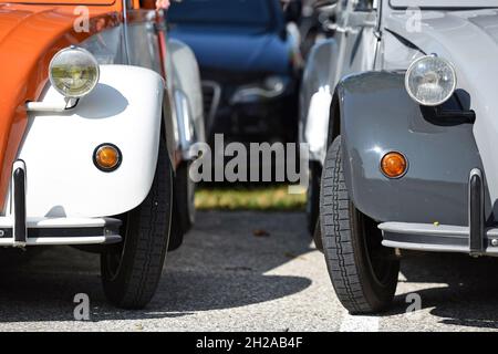 U30-Treffen im Almtal für Fahrzeuge mit weniger als 30 PS, Österreich, Europa - U30 riunione ad Almtal per veicoli con meno di 30 CV, Austria, Euro Foto Stock