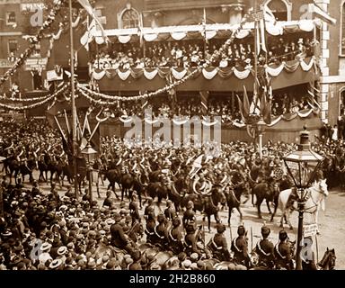 12° Hussars Regiment, parata del Giubileo dei Diamanti della Regina Vittoria, Londra nel 1897 Foto Stock