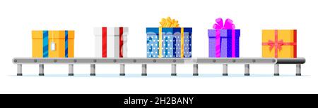 Confezioni regalo natalizie. Illustrazione Vettoriale