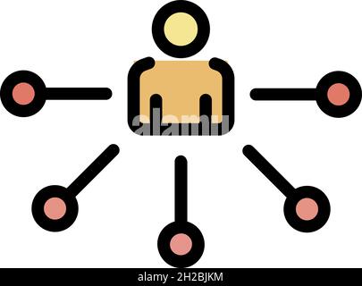 Icona del narratore pubblico. Contorno pubblico storyteller vettore icona colore piatto isolato Illustrazione Vettoriale
