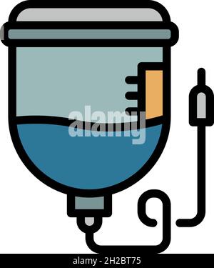 Icona sacca per anestesia. Contorno dell'icona vettoriale della sacca per anestesia colore piatto isolato Illustrazione Vettoriale