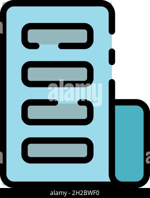 Icona schermo flessibile tablet. Contorno tablet flex screen vettoriale icona colore piatto isolato Illustrazione Vettoriale