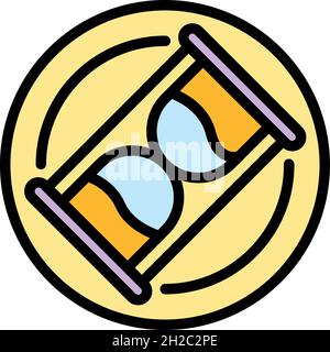 Icona clessidra ipnosi. Contorno ipnosi vettore clessidra icona colore piatto isolato Illustrazione Vettoriale