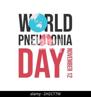 World Pneumonia Day concetto sfondo disegno immagine vettoriale. Grafica vettoriale della giornata mondiale della polmonite buona per la celebrazione della giornata mondiale della polmonite Illustrazione Vettoriale