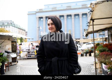 Autore Nino Haratischwili fotografato a Stoccolma, Svezia, il 14 ottobre 2021 foto: Henrik Montgomery / TT code 10060 Foto Stock