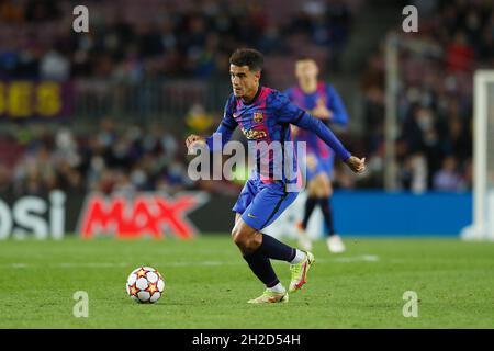 Philippe Coutinho (Barcellona), 20 OTTOBRE 2021 - Calcio : UEFA Champions League Group Stage Group e Match tra FC Barcelona 1-0 FC Dynamo Kyiv al Camp Nou di Barcellona, Spagna. (Foto di Mutsu Kawamori/AFLO) Foto Stock