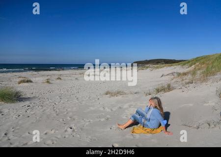 Spiaggia di Vitte, isola di Hiddensee, Mar Baltico, Meclemburgo-Pomerania, Germania, Europa Foto Stock