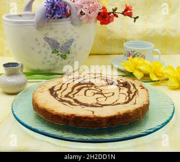 Torta caprese italiana fatta di cioccolato e mandorle Foto Stock