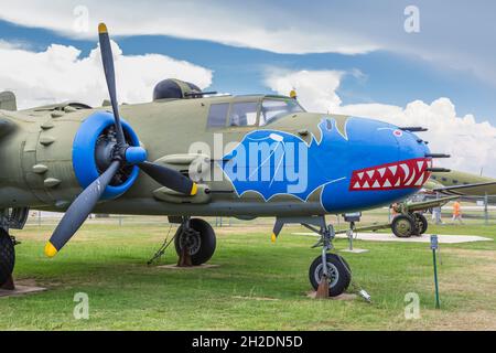 B-25 Mitchell bombardiere al Battleship Memorial Park a Mobile, Alabama Foto Stock