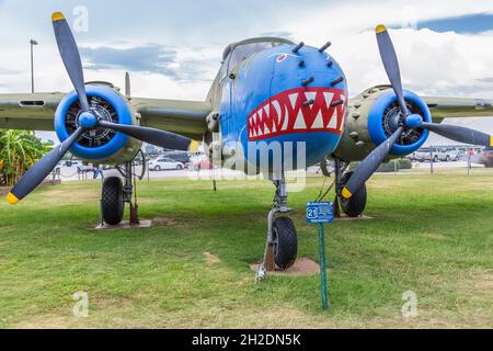 B-25 Mitchell bombardiere al Battleship Memorial Park a Mobile, Alabama Foto Stock