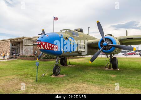 B-25 Mitchell bombardiere al Battleship Memorial Park a Mobile, Alabama Foto Stock