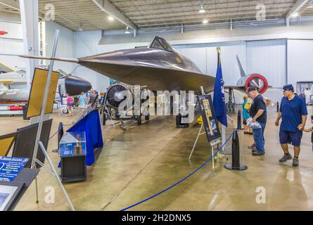 CIA A-12 Blackbird volo spia stealth in mostra al Battleship Memorial Park a Mobile, Alabama Foto Stock