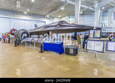 CIA A-12 Blackbird volo spia stealth in mostra al Battleship Memorial Park a Mobile, Alabama Foto Stock